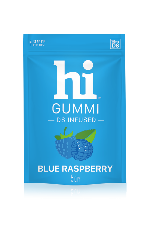 Delta 8 THC Gummies - Blue Raspberry - 100mg - Hi Gummi